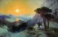 Poussin au sommet de l’ai Pétri Montagne au lever du soleilIvan Aïvazovski